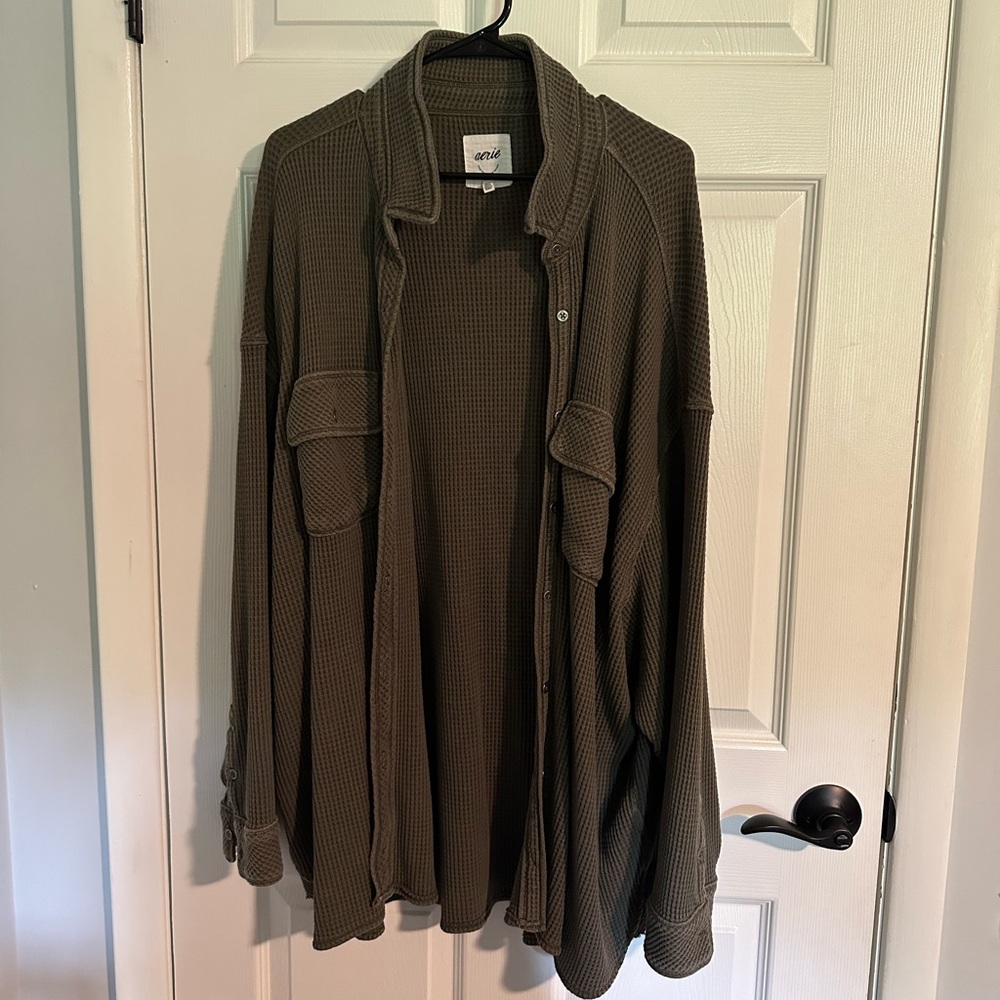 Aerie Lumberjane Waffle Shacket size XXL